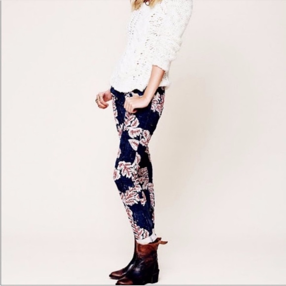 Free People Paisley & Floral Print Corduroy Pants - Picture 1 of 8